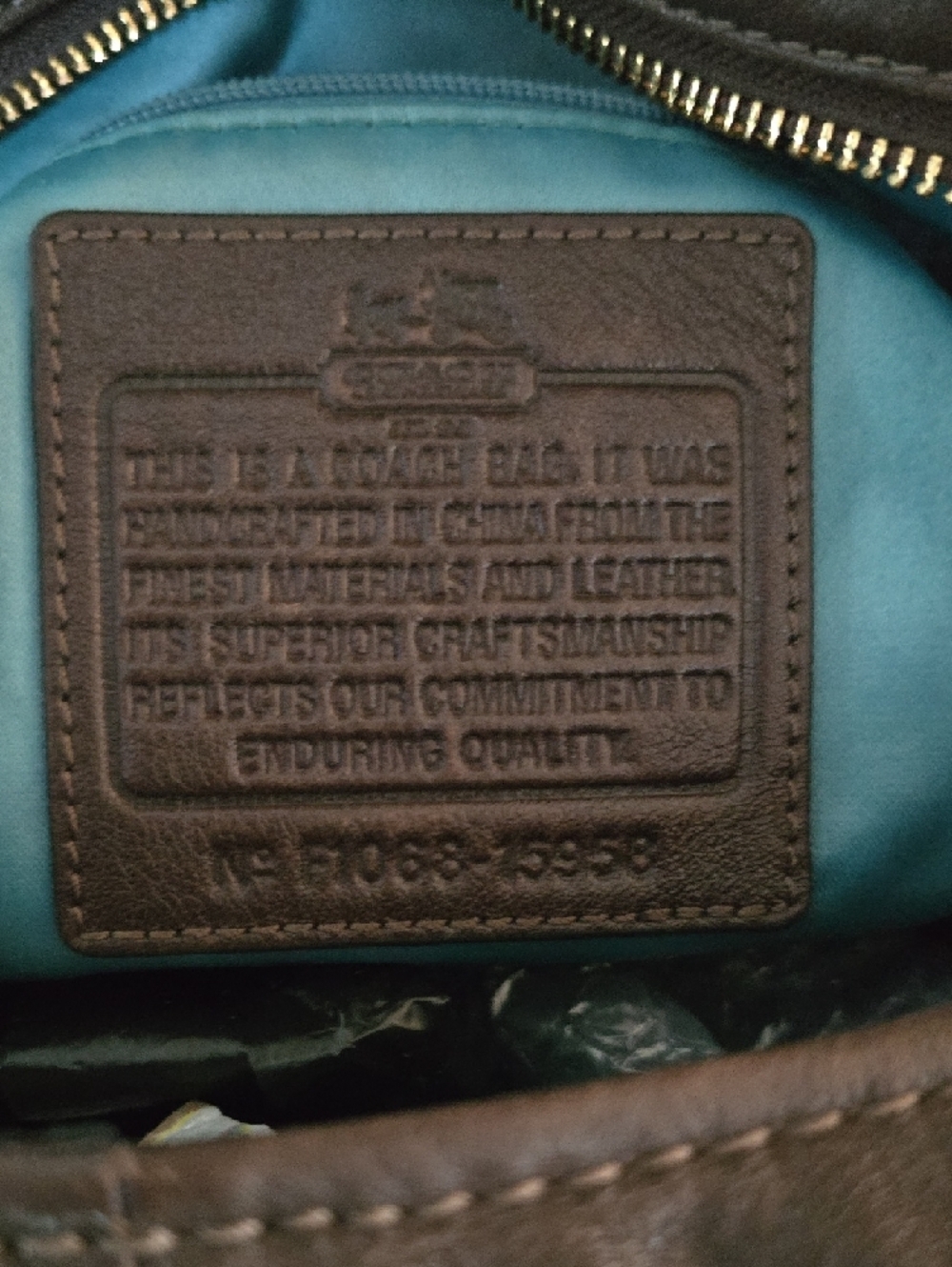 Coach Dark Brown Leather Shoulder Bag with Gold Hardware - Picture 2 of 9